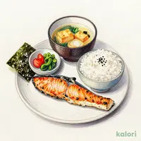 銀鮭朝食 (並盛)