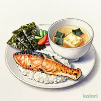 銀鮭朝食 (大盛)