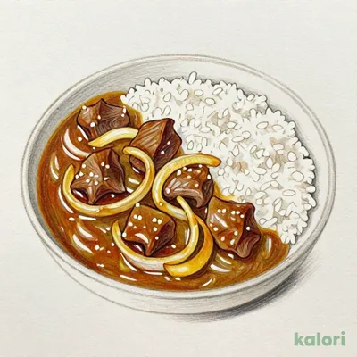 和風牛あいがけカレー (2倍盛)