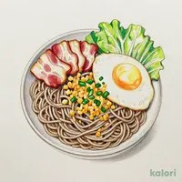 Cold Haikara Soba with Bacon & Egg (Small)