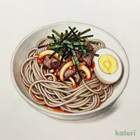 月見温たま旨辛牛肉つけそば (並盛)