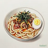 月見温たま牛肉つけうどん