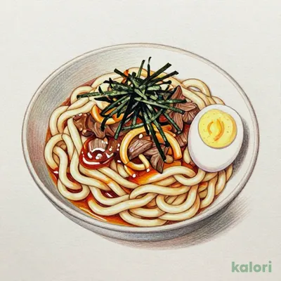 月見温たま牛肉つけうどん