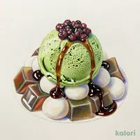抹茶クリームあんみつ
