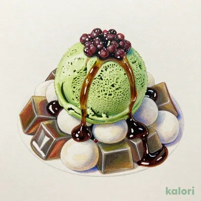 抹茶クリームあんみつ