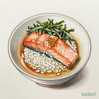 鮭ととろろ昆布の柚子胡椒出汁茶漬け