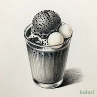 黒胡麻あん白玉フロートラテ