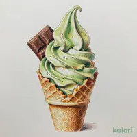 ほうじ茶生チョコミックスソフトクリーム（コーン）