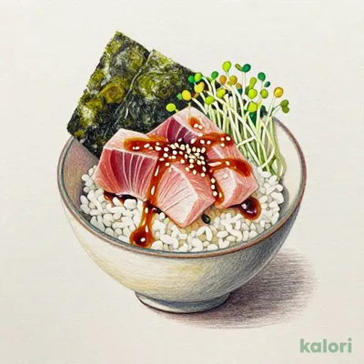 天然カジキ鮪の胡麻和え出汁茶漬け（玄米茶）