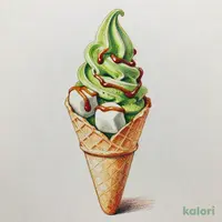 抹茶わらび餅ソフトクリーム（カップ）