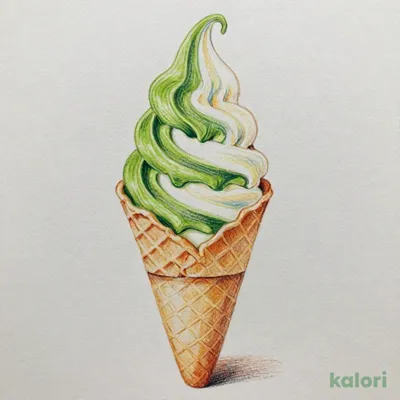 Matcha Mix Soft Serve Ice Cream in a Cone
