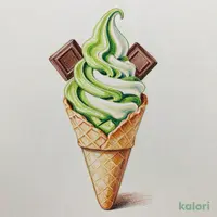 抹茶生チョコミックスソフトクリーム（コーン）