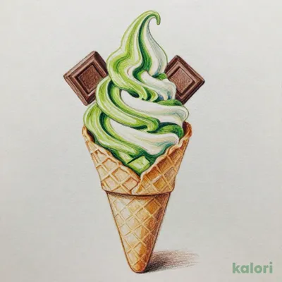 抹茶生チョコミックスソフトクリーム（コーン）