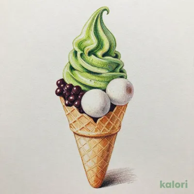 Matcha Shiratama Azuki Soft Serve (Cone)