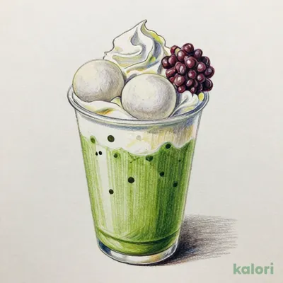 Matcha Shiratama Azuki Latte (Iced, Medium, Milk)