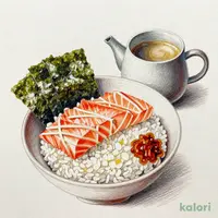 鮭ととろろ昆布の柚子胡椒出汁茶漬け（ほうじ茶）
