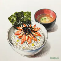 鮭ととろろ昆布の柚子胡椒出汁茶漬け（煎茶）