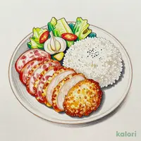 にんにくももザンギ＆鶏メンチ＆鶏チャーシュー定食