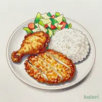 ももザンギ＆鶏メンチ定食