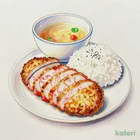 鶏メンチ＆鶏チャーシュー定食