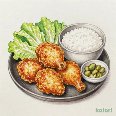 にんにくむねザンギ定食（ザンギ5ケ）