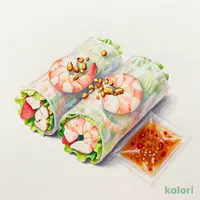 海老と蒸し鶏の生春巻き（スイートチリ）