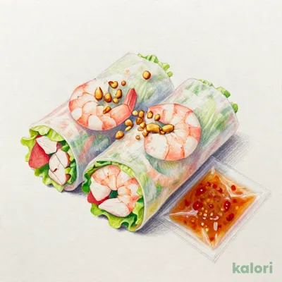 海老と蒸し鶏の生春巻き（スイートチリ）