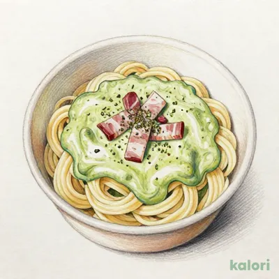 パンチェッタのバジルクリーム