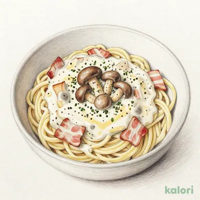 ベーコンときのこのクリームソース