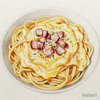 二段燻しベーコンのカルボナーラ