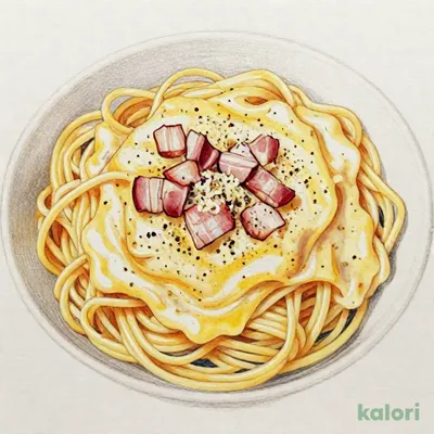 二段燻しベーコンのカルボナーラ