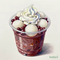 Cream & Shiratama Zenzai (Sweet Bean Soup)