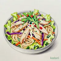 チキンと野菜の冷製パスタ