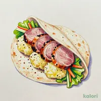 パストラミポーク＆和風ポテトのトルティーヤ