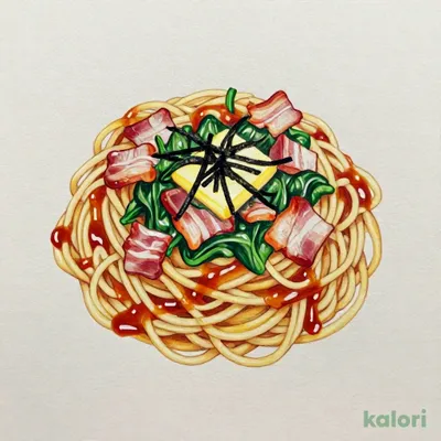 Japanese-Style Bacon and Spinach Pasta