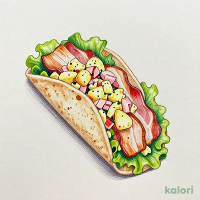 ショルダーベーコン＆ハムポテトサラダのトルティーヤ