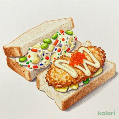 ポテトサラダ＆唐揚げサンド（明太マヨソース使用）