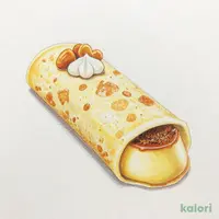 もちもち食感の大きなクレープ 　なめらかカスタードプリン