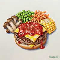 きのことチーズのトマトハンバーグ