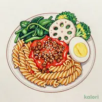 具沢山牛挽肉のデリパスタ
