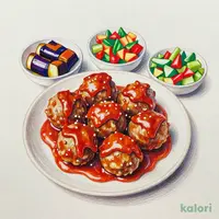 鶏つくねと茄子のトマト甘酢あん
