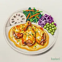 チキンの濃厚かぼちゃクリームソース