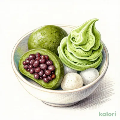 抹茶わらびもちクリームあんみつ
