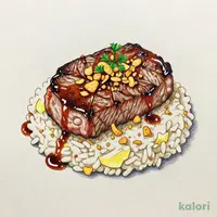 ガーリックステーキピラフデミグラスバターソース