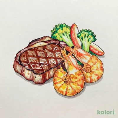 サーロインステーキ約140g&海老フライ((選択)ソース除く)