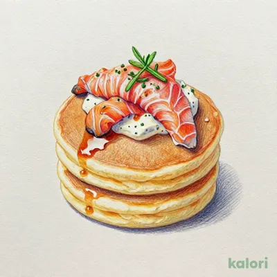 スモークサーモンパンケーキ(ドレッシング・メープル除く)