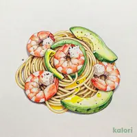 海老とアボカドの塩レモンパスタ