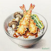 舞茸と小海老のかき揚げ天丼