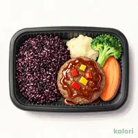 デミハンバーグ黒米弁当