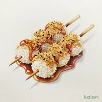 Dango (Sweet Rice Dumplings) with Kuromitsu & Kinako, 3 pcs